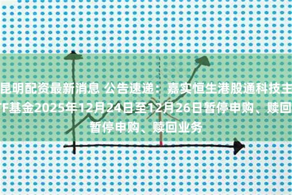 昆明配资最新消息 公告速递：嘉实恒生港股通科技主题ETF基金2025年12月24日至12月26日暂停申购、赎回业务